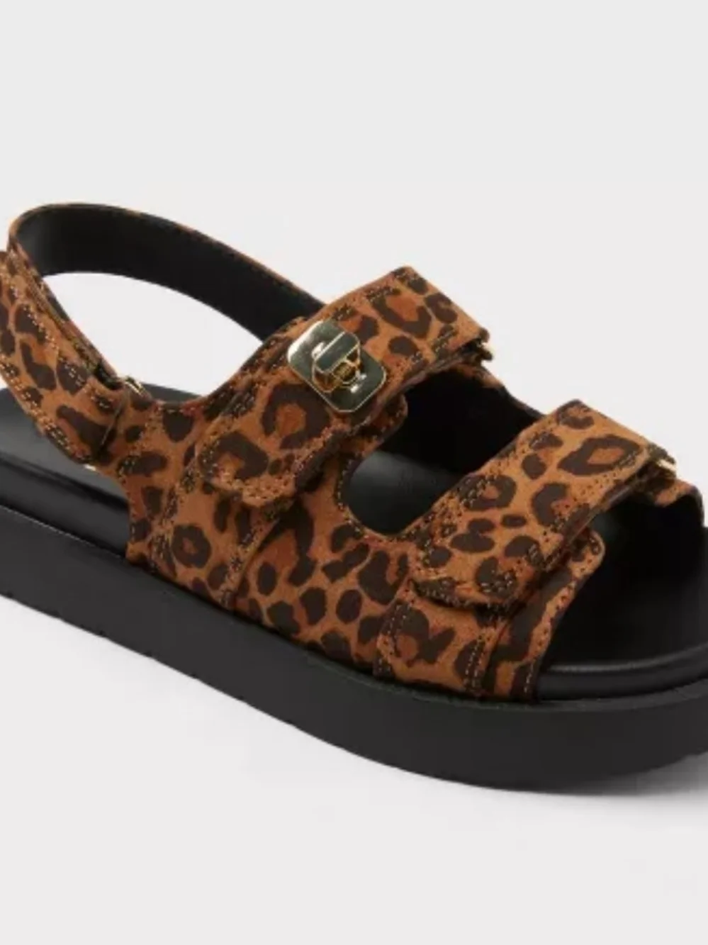 Leopard Print Slingback Platform Sandal - Brown Size 1